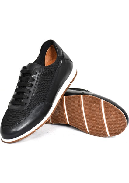 Hakiki Deri/tekstil Siyah Erkek Sneaker Ayakkabı - 241336 fırsatları