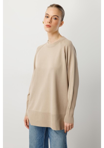 Reglan Kol Basic Triko Tunik-Taş