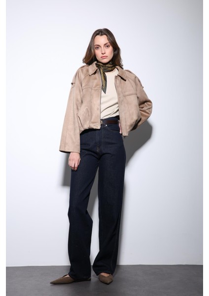 Taş Süet Görünümlü Bomber Kadın Mont fiyatları