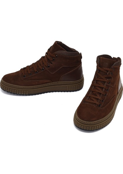 Erkek Kahverengi Bağcıklı Nubuk Deri Spor Bot 25WFD8300V3 modelleri