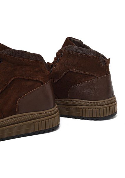 Erkek Kahverengi Bağcıklı Nubuk Deri Spor Bot 25WFD8300V3