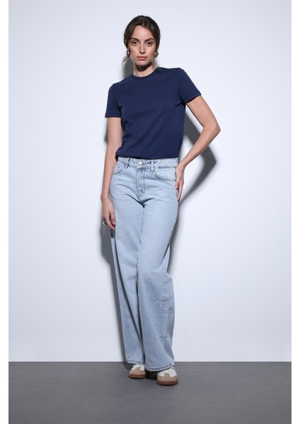 Lacivert Basic Kadın T-Shirt modelleri