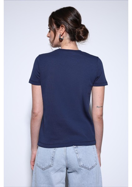 Lacivert Basic Kadın T-Shirt