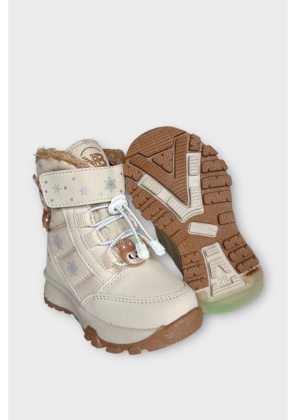 Içi Kürklü Suya Dayanıklı Soğuk Geçirmez Bebe Çocuk Bot Bej