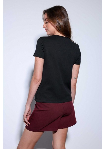 Siyah Basic Kadın T-Shirt