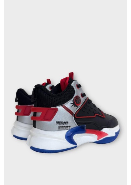 Çocuk Boğazlı Basketbol Tarzı Spor Ayakkabı Siyah fırsatları