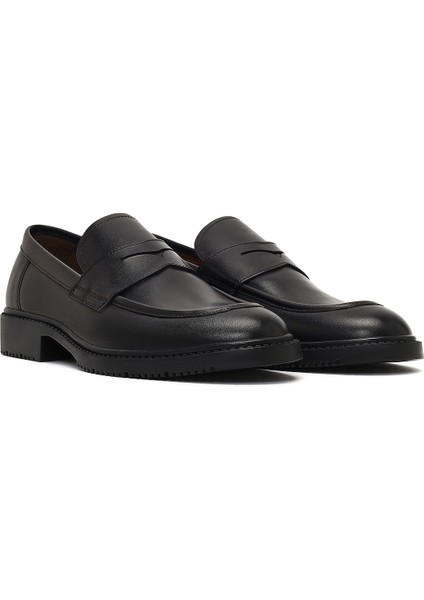 Erkek Siyah Deri Casual Loafer 25WFD603618 modelleri