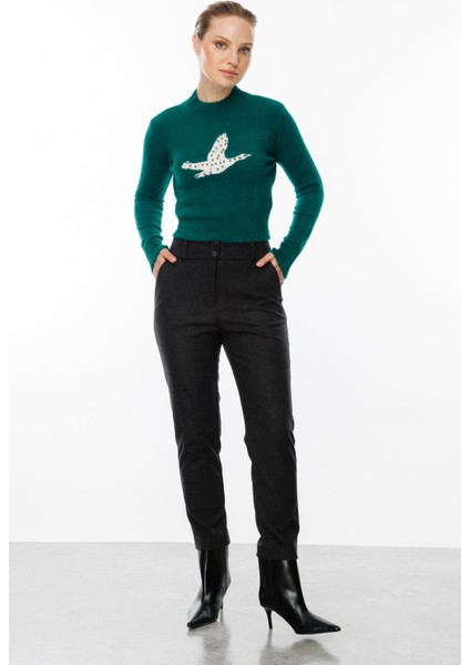 Kuş Detaylı Crop Kazak-ZÜMRÜT fırsatları