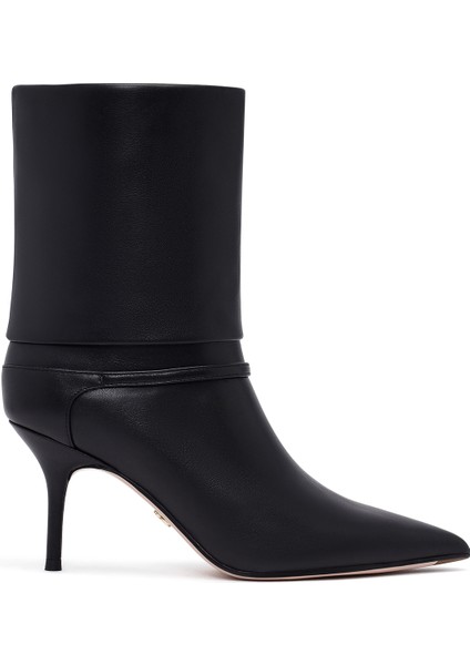 Kadın Siyah Ince Topuklu Deri Bot 25AFD490318