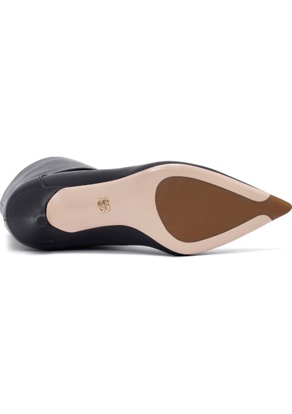 Kadın Siyah Ince Topuklu Deri Bot 25AFD490318