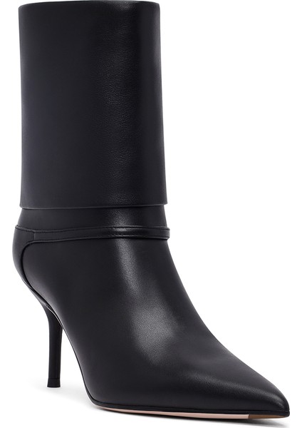 Kadın Siyah Ince Topuklu Deri Bot 25AFD490318