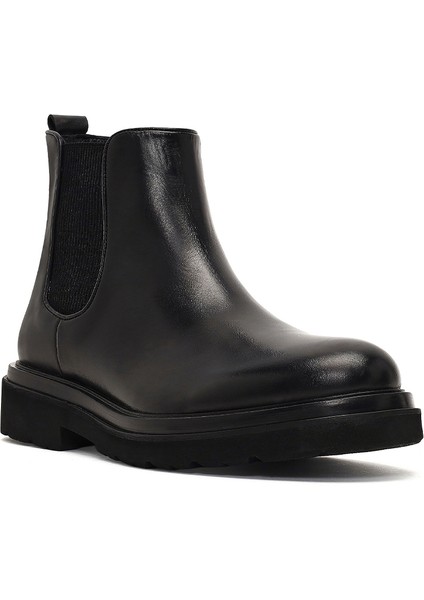 Erkek Siyah Bağcıklı Deri Chelsea Bot 25WFD722418