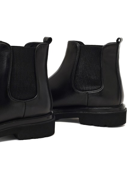 Erkek Siyah Bağcıklı Deri Chelsea Bot 25WFD722418
