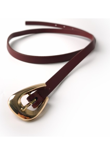 Dalga Desen Tokalı Ince Kemer Bordo modelleri