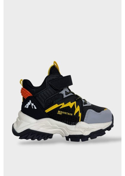 Cırtlı Soğuk Geçirmez Outdoor Çocuk Bot Siyah - Sarı