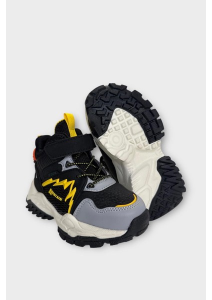 Cırtlı Soğuk Geçirmez Outdoor Çocuk Bot Siyah - Sarı indirimleri