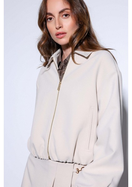 Taş Fermuarlı Bomber Kadın Ceket modelleri