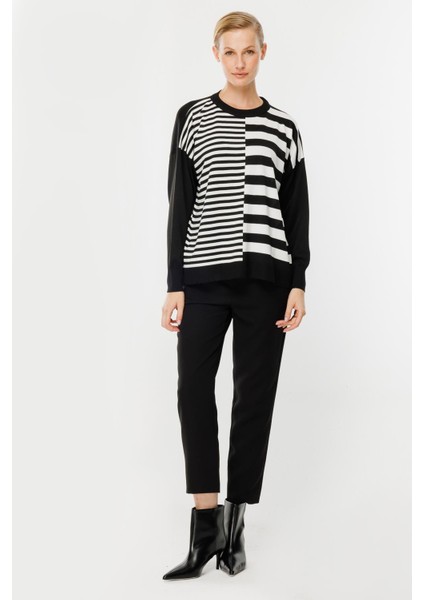 Çizgi Desenli Kazak-Siyah modelleri