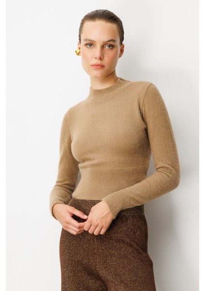 Yarım Balıkçı Kısa Triko Kazak-VİZON fırsatları