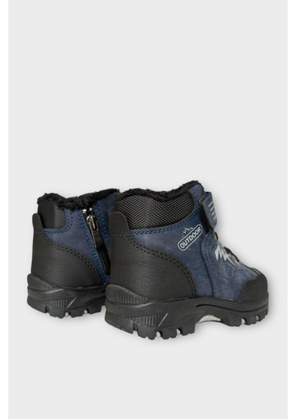 Cırtlı Fermuarlı Içi Yünlü Soğuk Geçirmez Outdoor Günlük Çocuk Bot Lacivert indirimleri