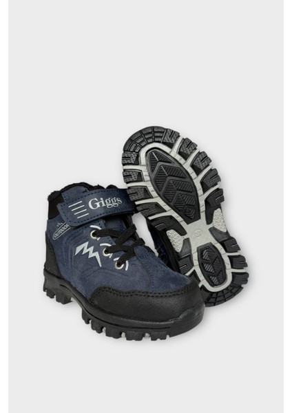 Cırtlı Fermuarlı Içi Yünlü Soğuk Geçirmez Outdoor Günlük Çocuk Bot Lacivert