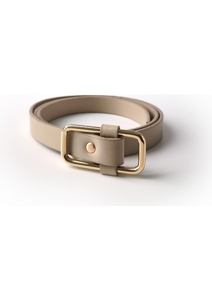 Dikdörtgen Tokalı Kemer Bej