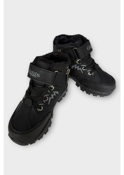 Cırtlı Fermuarlı Içi Yünlü Soğuk Geçirmez Outdoor Günlük Çocuk Bot Siyah indirimleri