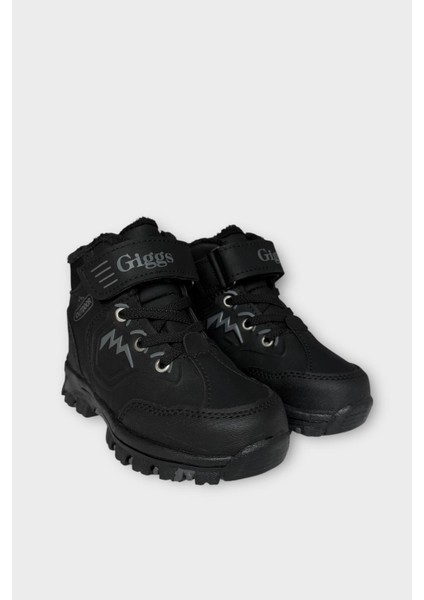 Cırtlı Fermuarlı Içi Yünlü Soğuk Geçirmez Outdoor Günlük Çocuk Bot Siyah modelleri