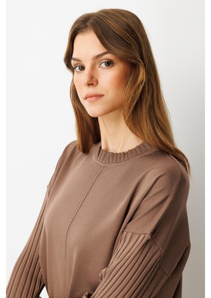 Ribana Detaylı Triko Tunik-Mokka fiyatları