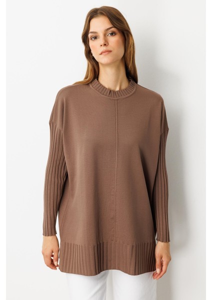 Ribana Detaylı Triko Tunik-Mokka fırsatları