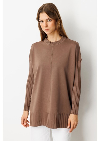Ribana Detaylı Triko Tunik-Mokka indirimleri