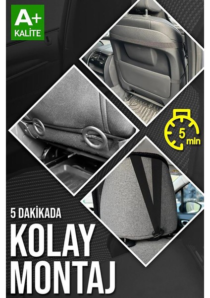 Citroen C5 Uyumlu Siyah Prestij Serisi Dokuma Kumaş Oto Koltuk Kılıfı Ön Tam Arka Alt indirimleri