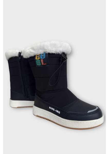 Su İtici Ayarlı Bağcıklı Kürklü Kız Çocuk Botu SİYAH fiyatları