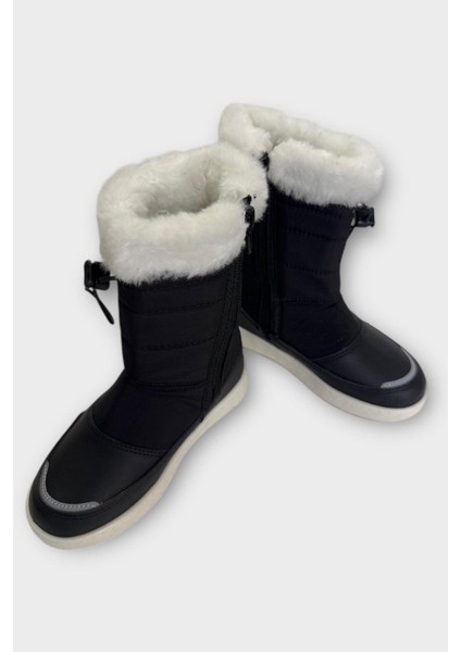 Su İtici Ayarlı Bağcıklı Kürklü Kız Çocuk Botu SİYAH fırsatları