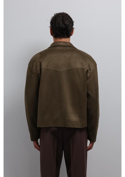 Haki Fermuarlı Suni Süet Erkek Mont indirimleri