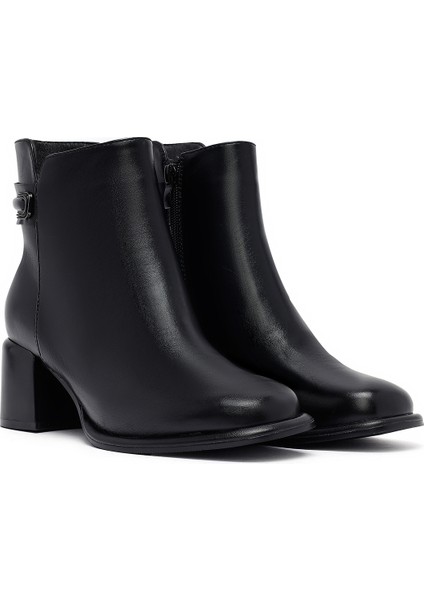 Kadın Siyah Fermuarlı Kalın Topuklu Bot 25WFE402018 fırsatları