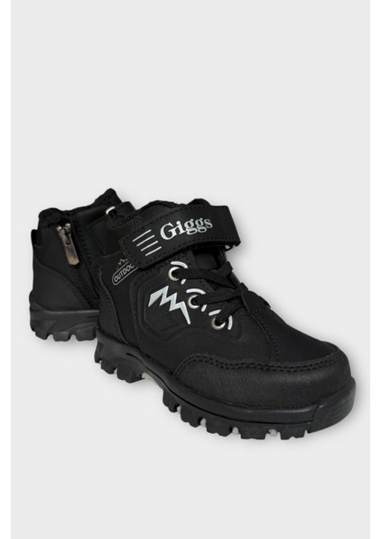 Cırtlı Fermuarlı Içi Yünlü Soğuk Geçirmez Outdoor Günlük Çocuk Bot Siyah - Beyaz fiyatları