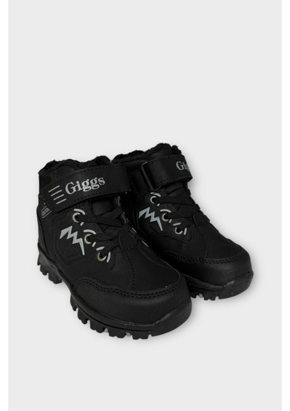 Cırtlı Fermuarlı Içi Yünlü Soğuk Geçirmez Outdoor Günlük Çocuk Bot Siyah - Beyaz modelleri