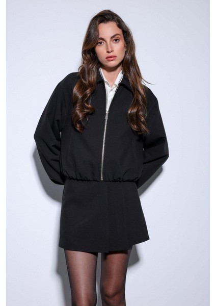 Siyah Fermuarlı Bomber Kadın Ceket fırsatları
