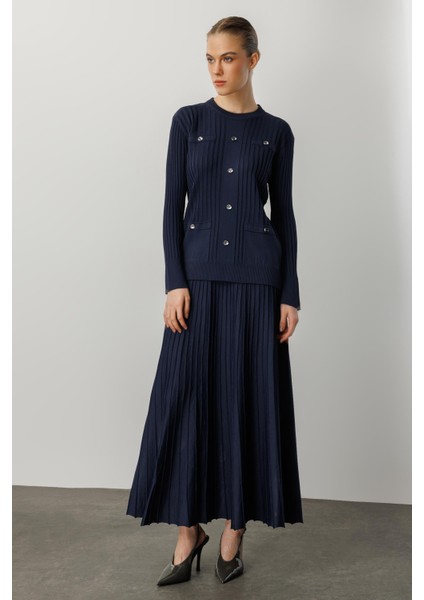 Ribana Detaylı Triko Takım-Lacı