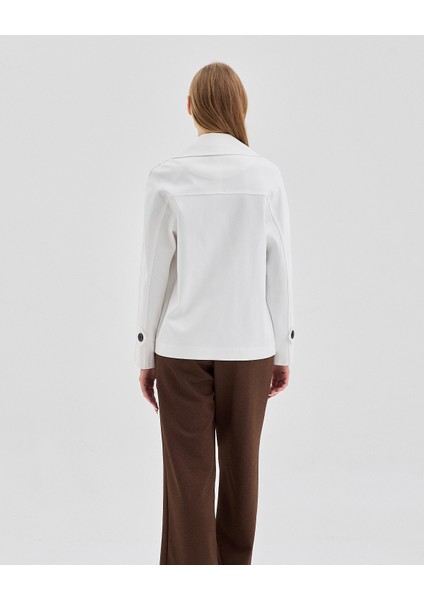 Kadın Kruvaze Kapamalı Reglan Kollu Oversize Ceket