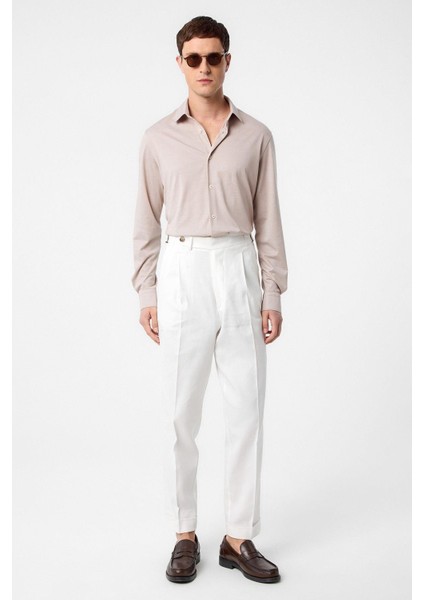 Bej Slim Fit Erkek Gömlek modelleri