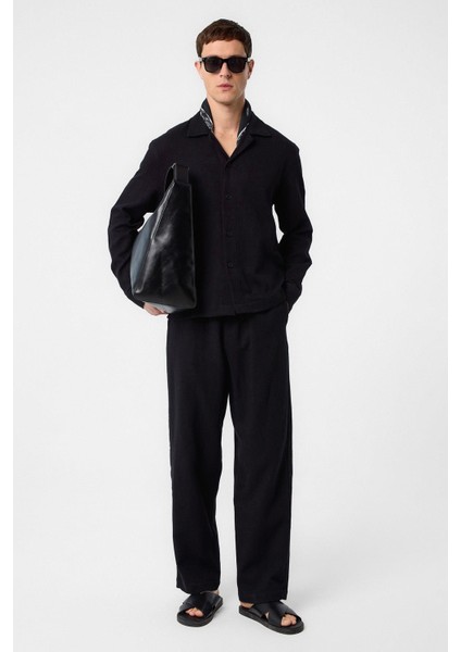 Siyah Dokulu Erkek Gömlek modelleri