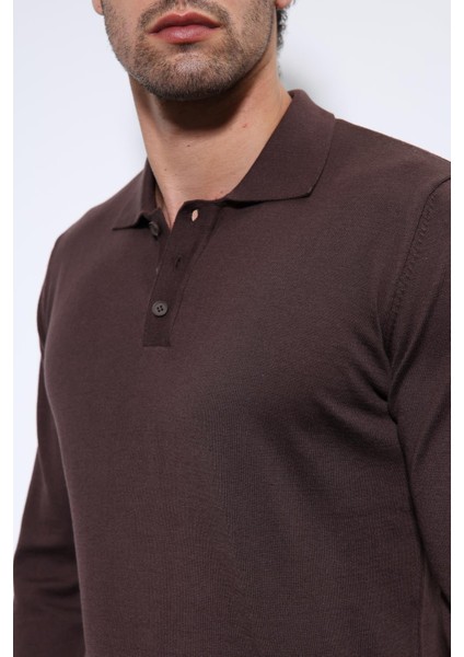 Kahve Polo Yaka Erkek Kazak fırsatları