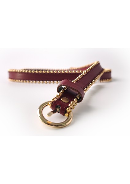 Kenarı Troklu Kemer Bordo fiyatları