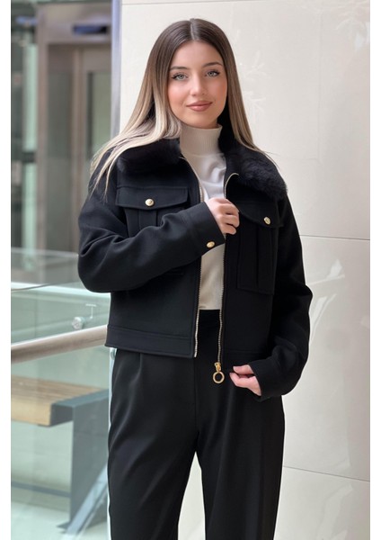 4895 Kürklü Kaşe Kısa Ceket fiyatları