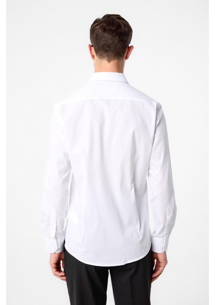 Beyaz Slim Fit Erkek Gömlek
