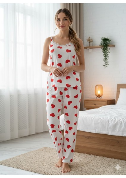 Kadın Dantel Detaylı Pijama Takım