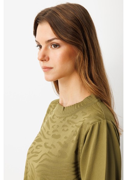Kendinden Desenli Triko Tunik-Y.YEŞİLİ fiyatları