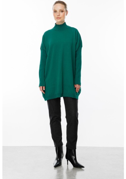 Yarım Balıkçı Triko Tunik-YEŞİL